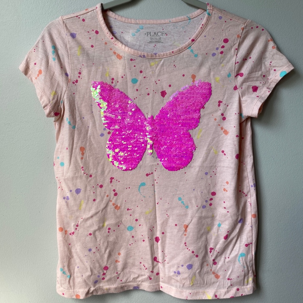 Butterfly sequin shirt